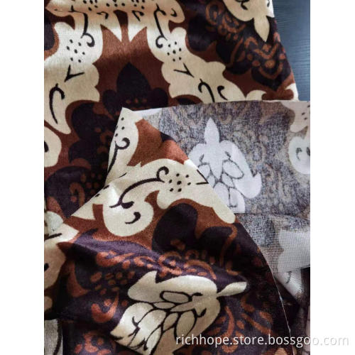 Printed velvet fabric for curtain